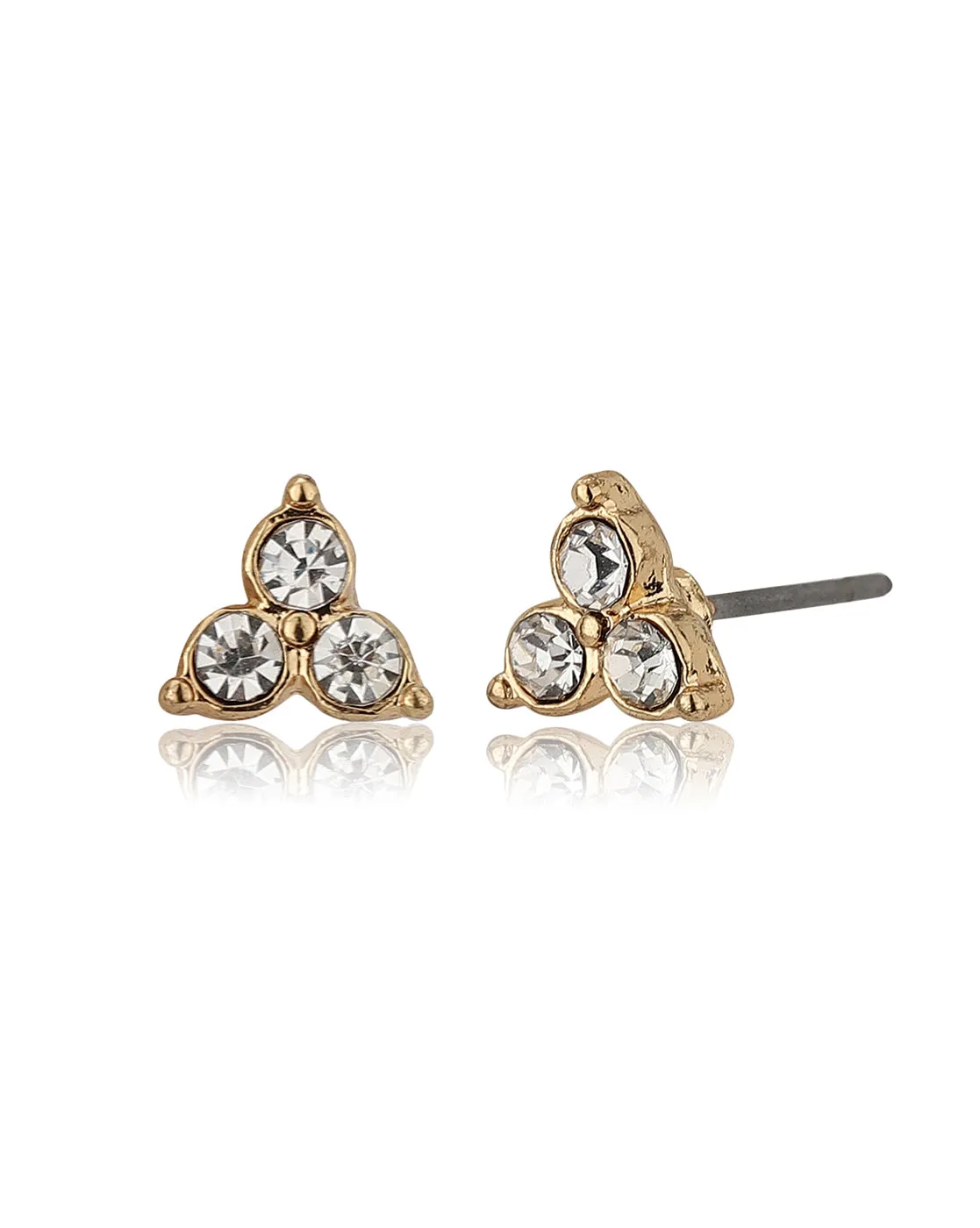 Carlton London Set Of 10 Gold Plated Contemporary Studs Earrings For Women