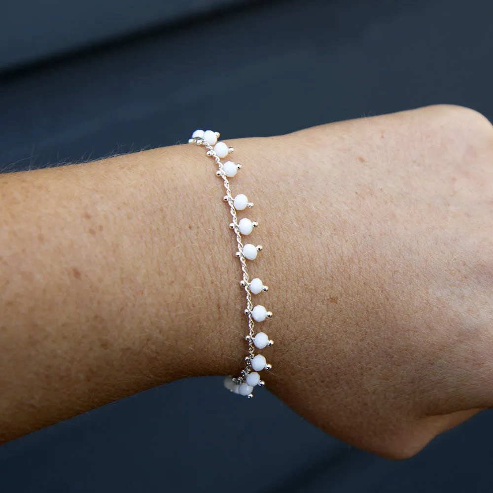 Chain Bracelet Silver - White