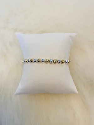 Classic Ball Bead Bracelet | 5mm | 2 Tone