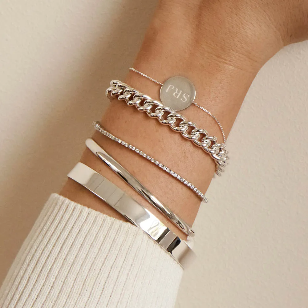 Curve Bangle in Silver