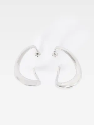 Curved Metal Hoop Earrings