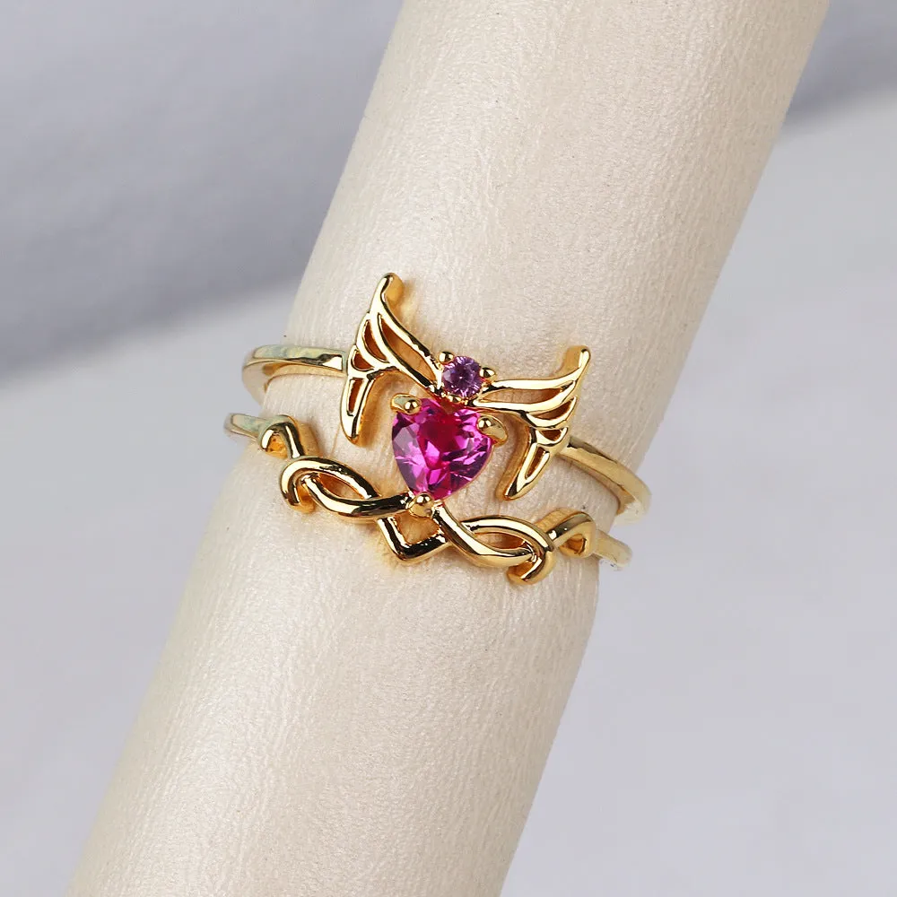 Cute & Edgy Women Asymmetrical Heart Zircon Rings