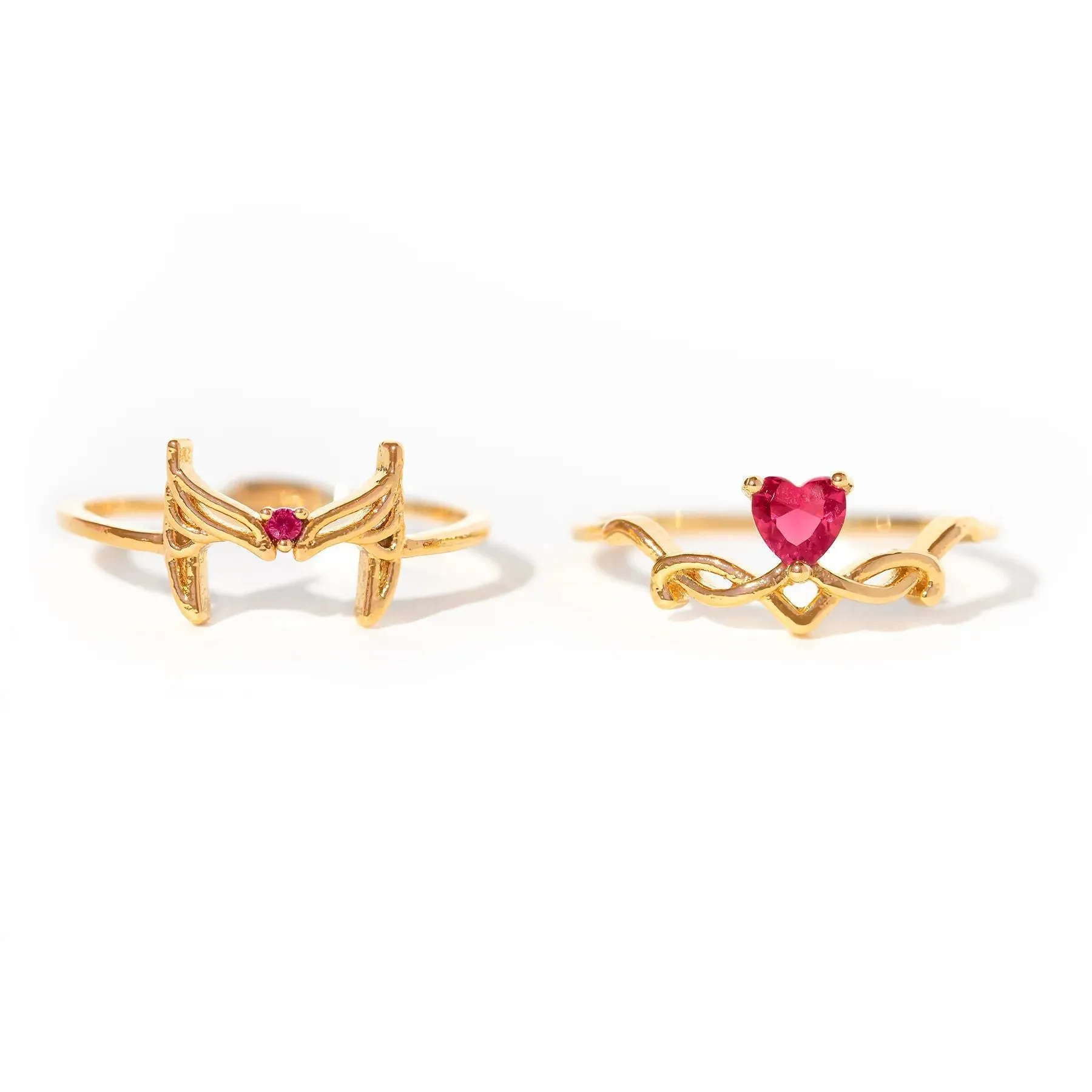 Cute & Edgy Women Asymmetrical Heart Zircon Rings