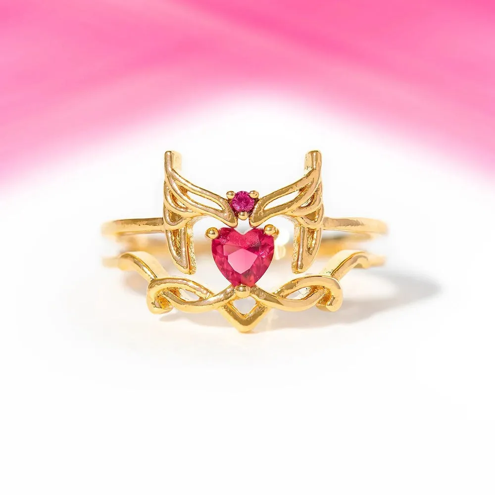 Cute & Edgy Women Asymmetrical Heart Zircon Rings