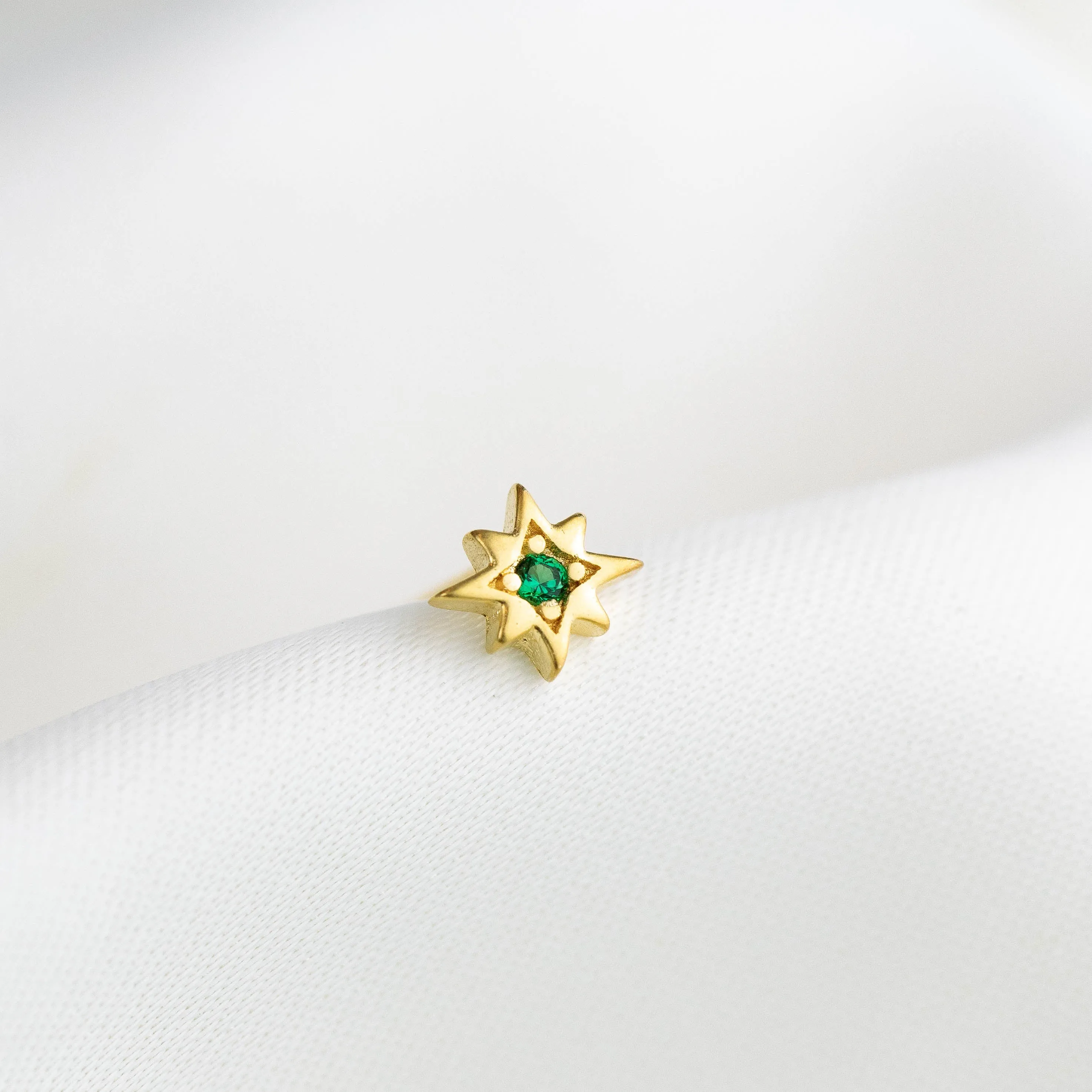 Delicate Emerald Studs Set