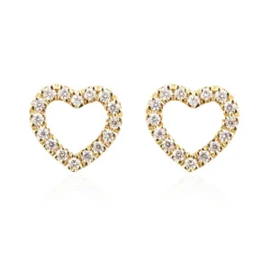 Diamond Heart Mini Studs