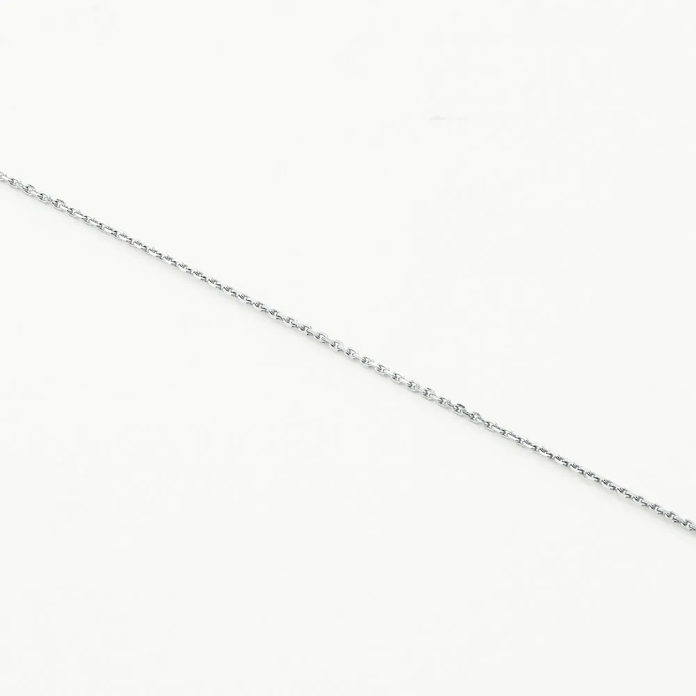 Diamond Letter N Necklace in Silver