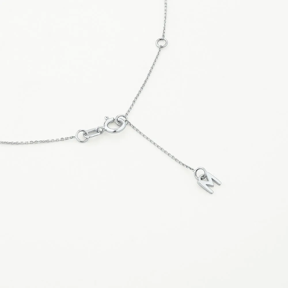 Diamond Letter N Necklace in Silver