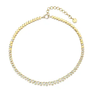 DIAMOND PEAR BEZEL TENNIS NECKLACE