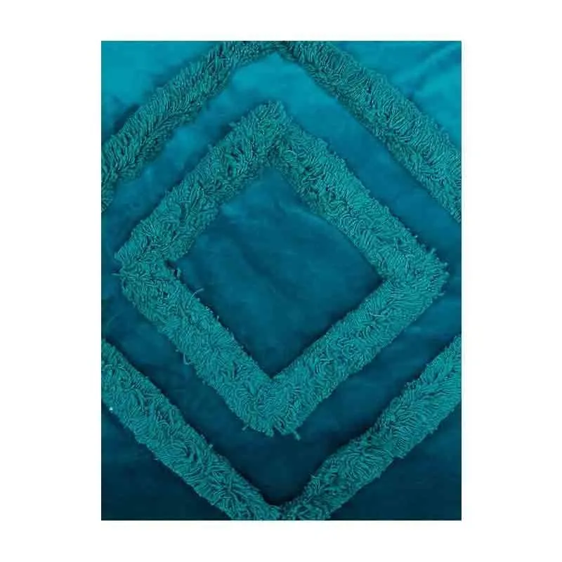 Diamond Rings Tufted Cushion Cover - (Teal)