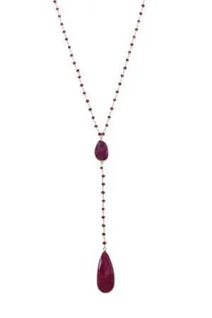 Diana Montecito Necklace in Ruby with Ruby Drop