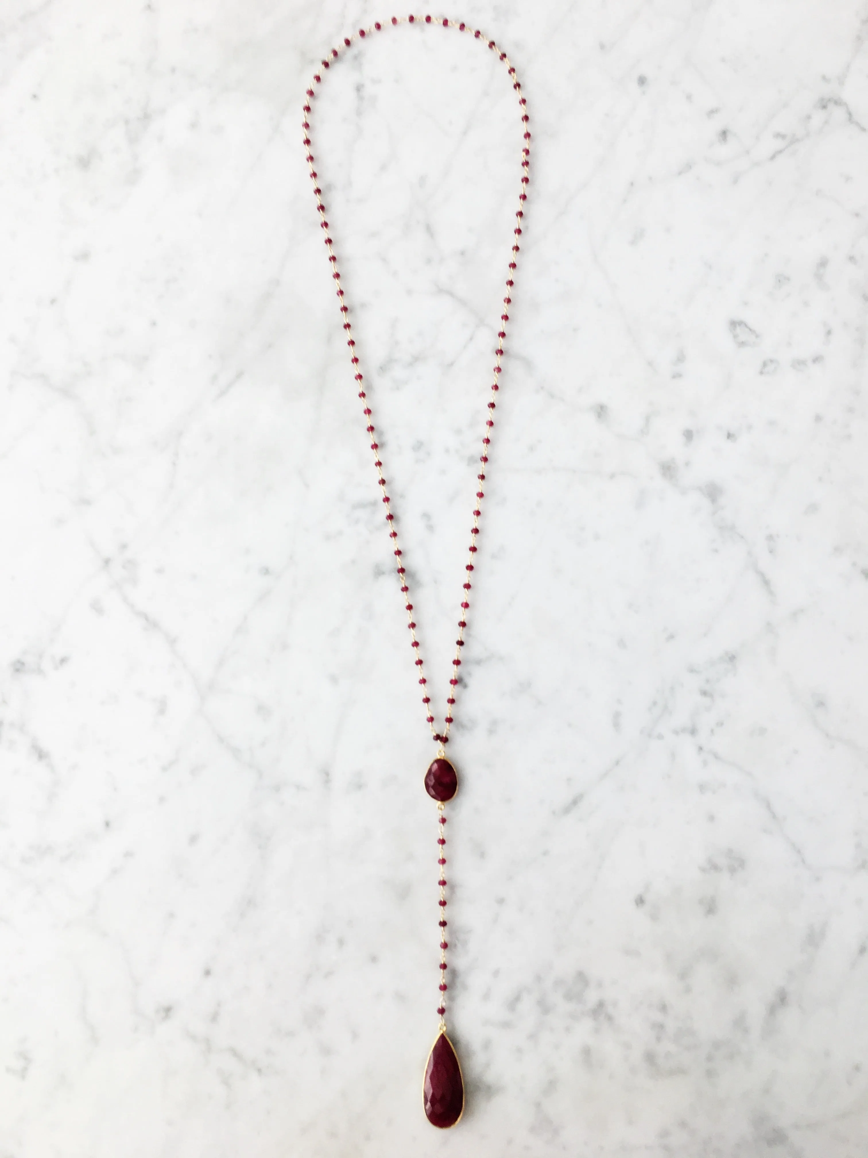 Diana Montecito Necklace in Ruby with Ruby Drop