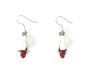 Doris Smallcanyon Coral Squash blossom Earring