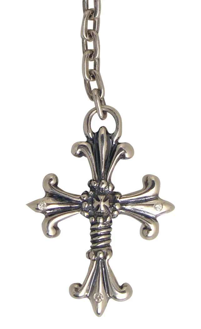 Double Cross by Travis Walker - "KOVO" Rosary in Sterling Silver, 18K Gold and Diamonds