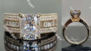 Doveggs channel set radiant moissanite engagement ring