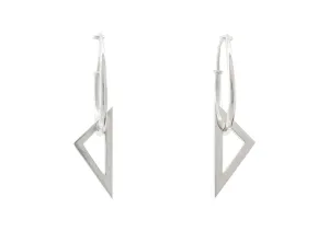 E32 Open Triangle Hoop Earrings, Sterling Silver