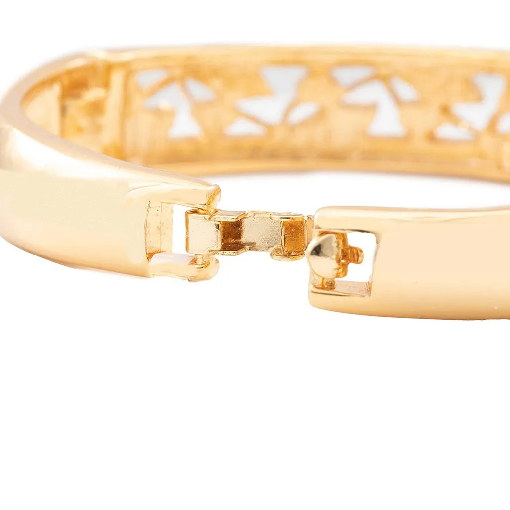 Estele Gold Plated Leaf Garland Cuff Bracelet for women