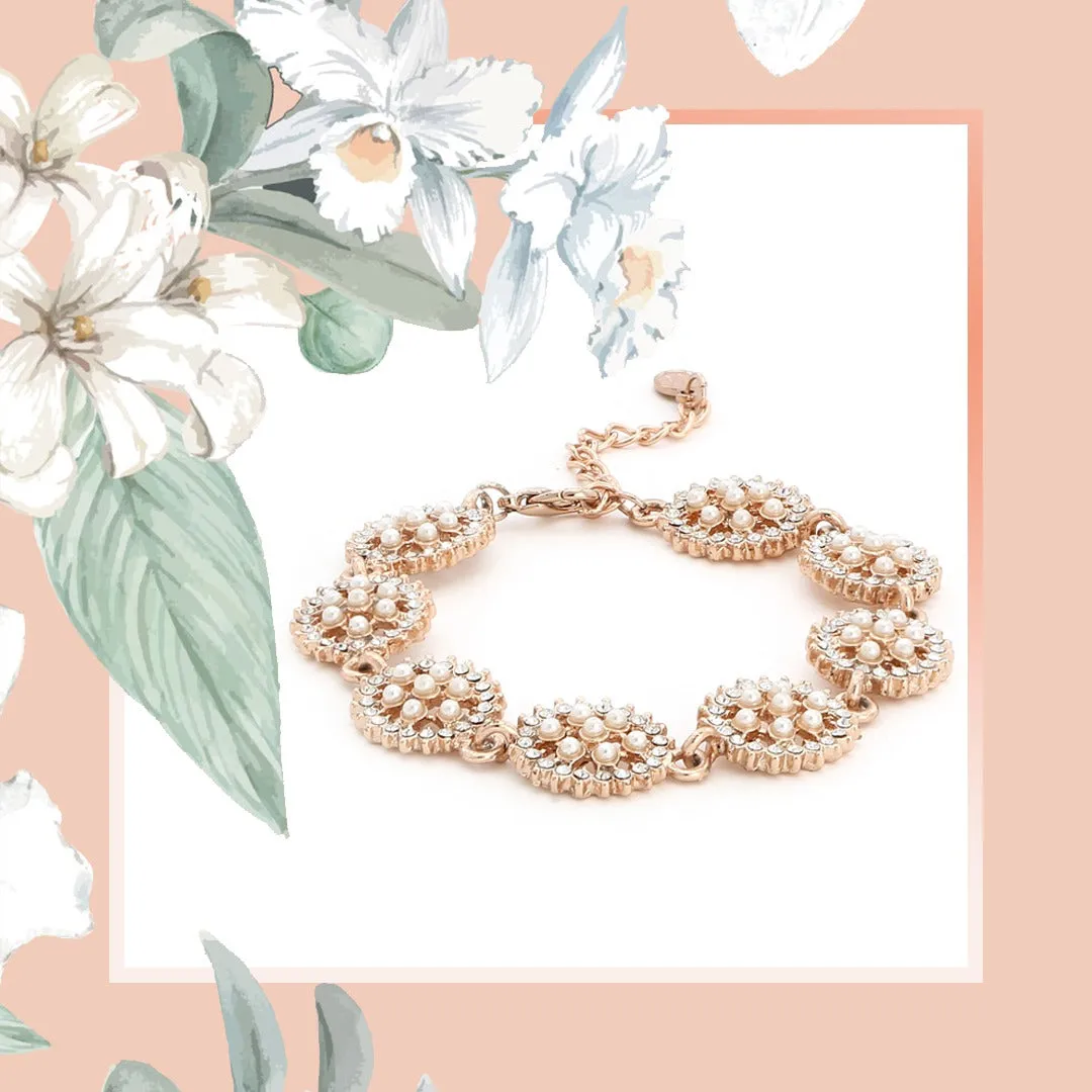 Estele Rose Gold Pearl Bracelet for women