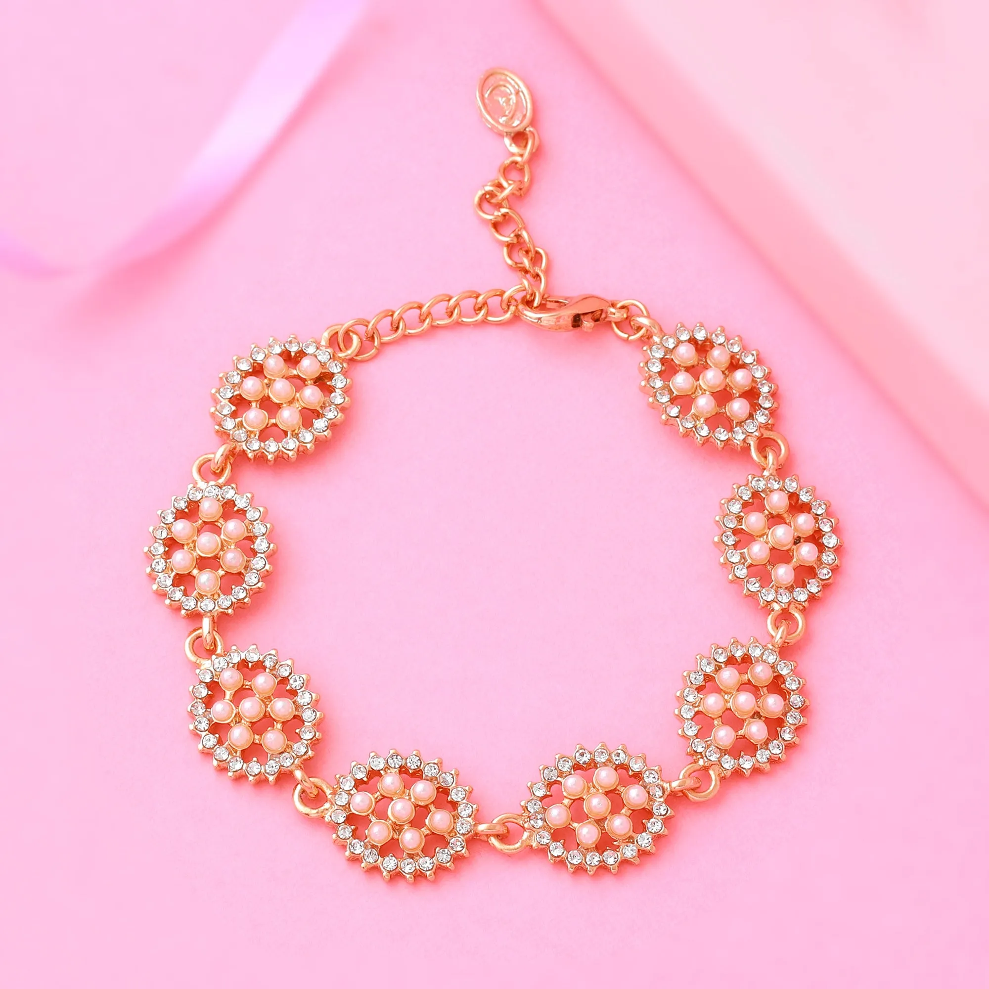 Estele Rose Gold Pearl Bracelet for women