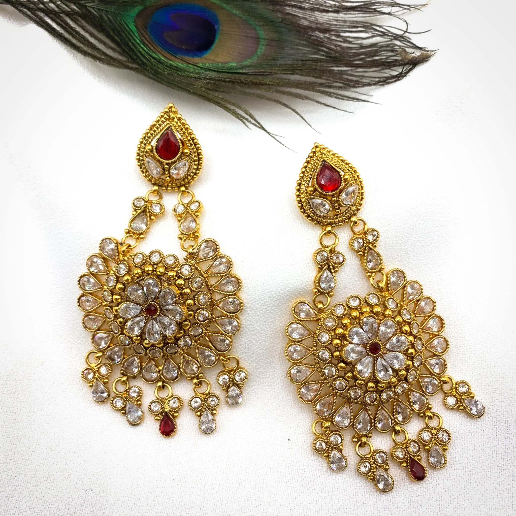 Exceptional Long Antique Chaandbali Contemporary Style earring