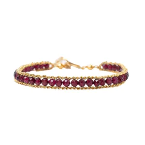 Garnet 6" Woven Bracelet