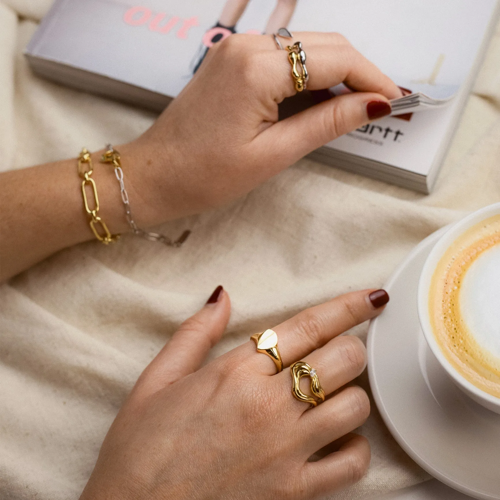 Gold Arrow Adjustable Signet Ring