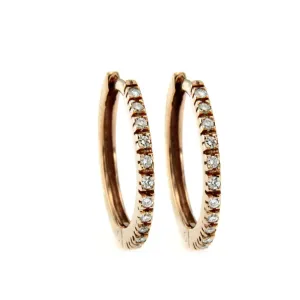 Gold Diamond Hoop Earrings