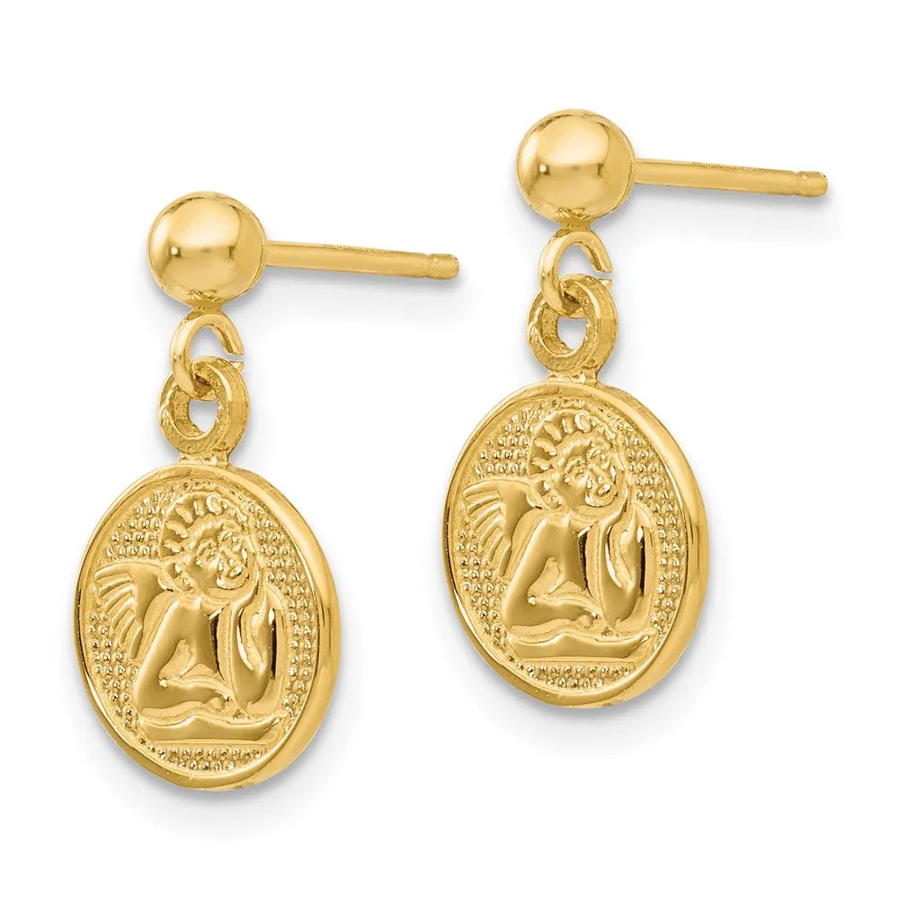 Gold Polished Raphael Angel Earrings - Model S1122