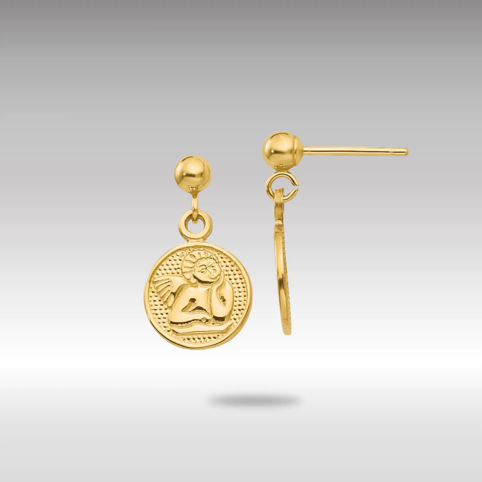 Gold Polished Raphael Angel Earrings - Model S1122