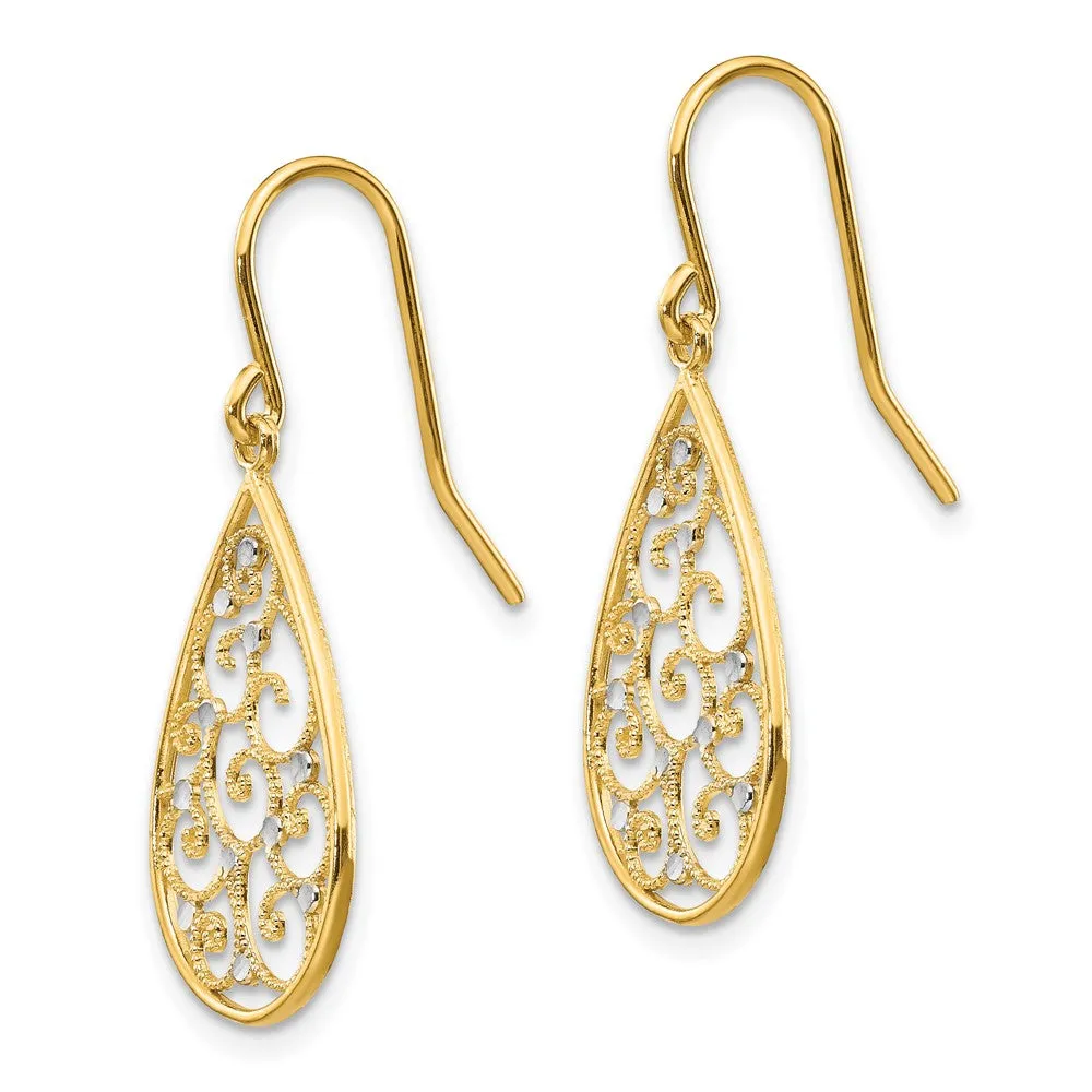 Gold Polished Teardrop Earrings - Model TL894