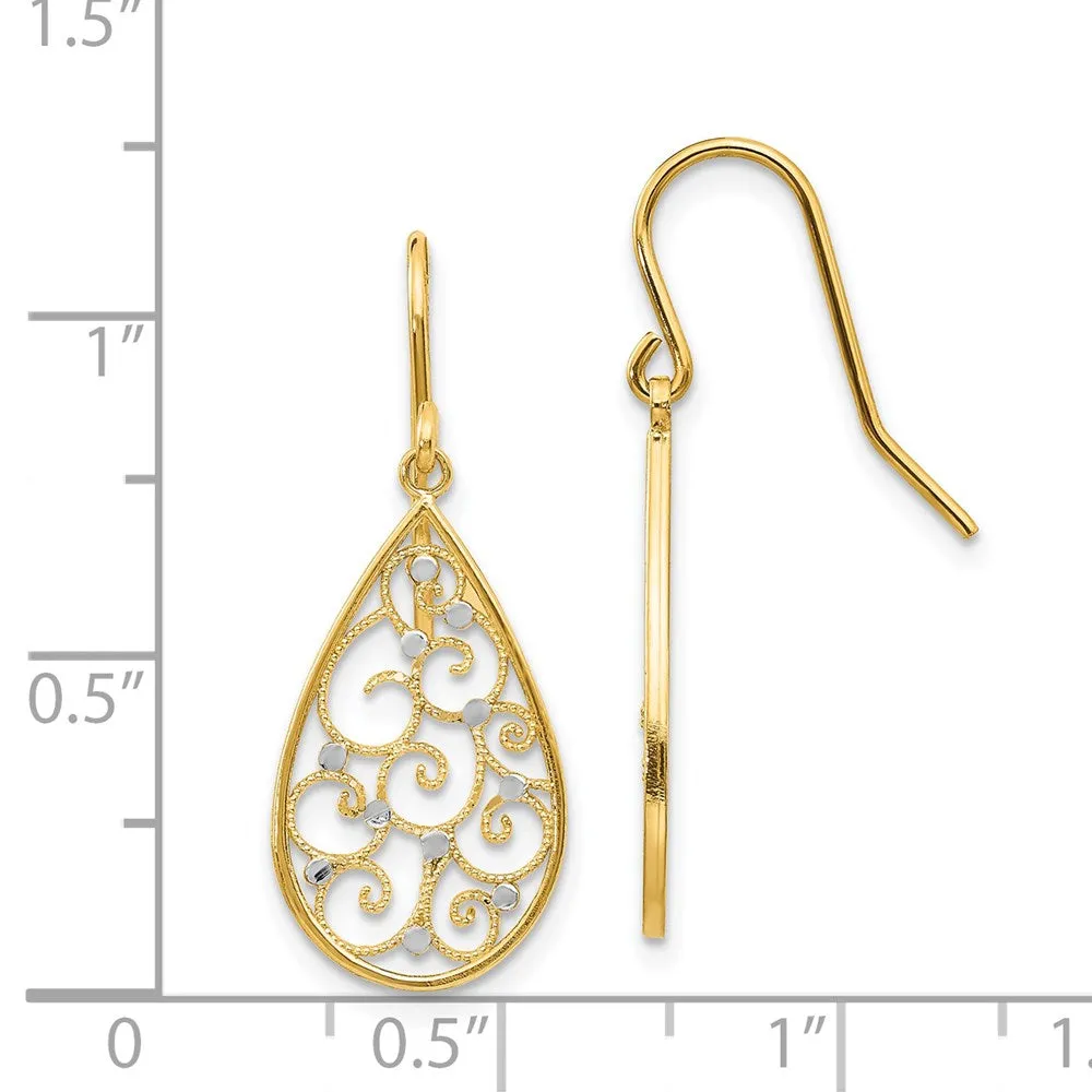 Gold Polished Teardrop Earrings - Model TL894