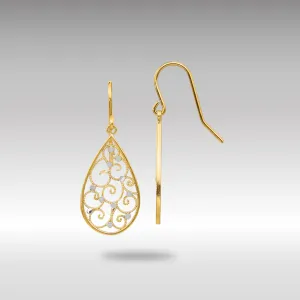 Gold Polished Teardrop Earrings - Model TL894