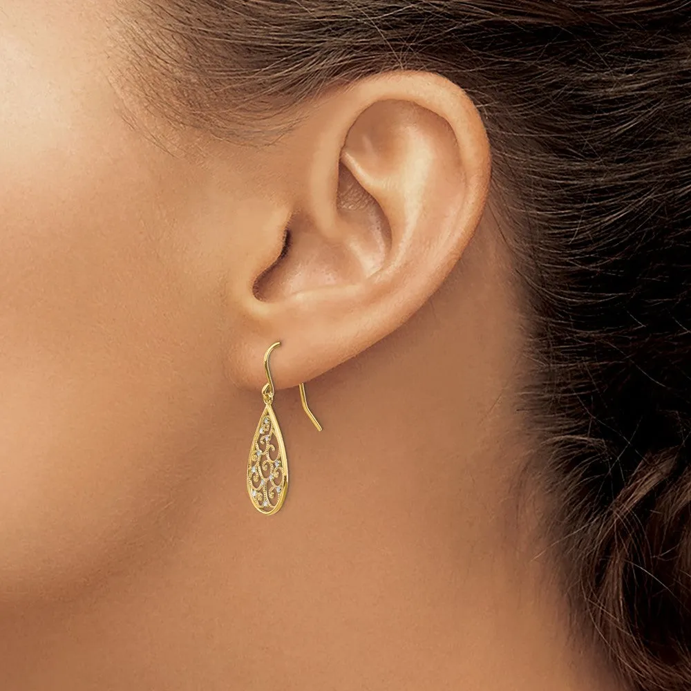 Gold Polished Teardrop Earrings - Model TL894