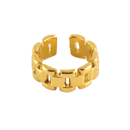 Gold three-link Open Ring (Final Sale)