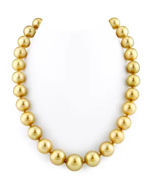 Golden South Sea Pearl Necklace, 12.0-14.0mm - AAA Quality