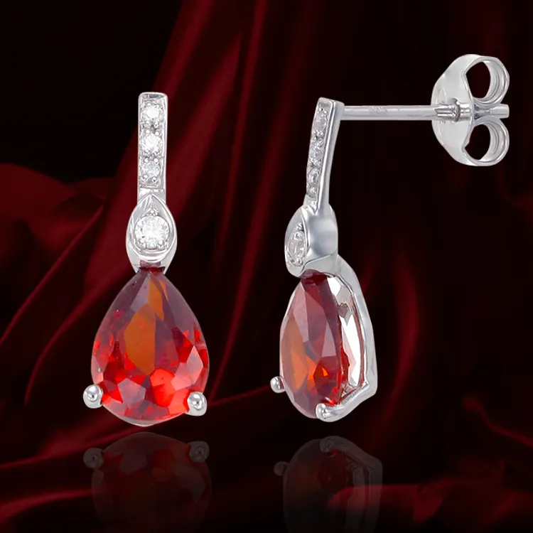 Gorgeous Ruby Red Drop Earrings