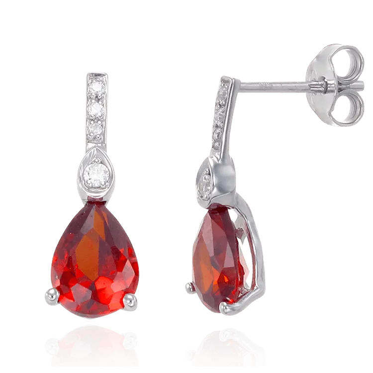 Gorgeous Ruby Red Drop Earrings