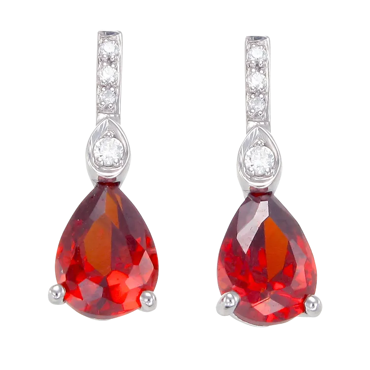 Gorgeous Ruby Red Drop Earrings