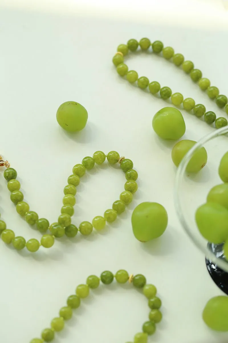 Green Grape Stone Beaded Necklace