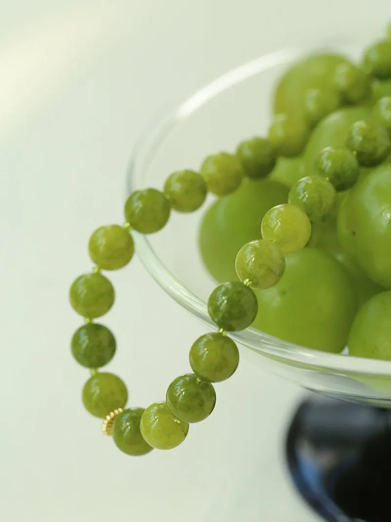 Green Grape Stone Beaded Necklace