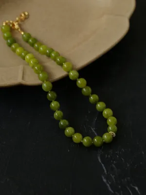 Green Grape Stone Beaded Necklace