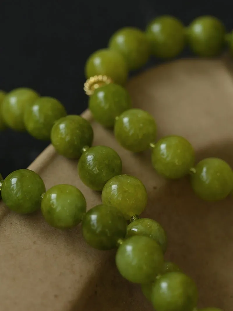 Green Grape Stone Beaded Necklace