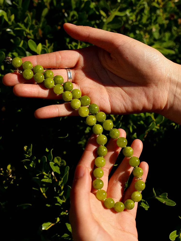 Green Grape Stone Beaded Necklace