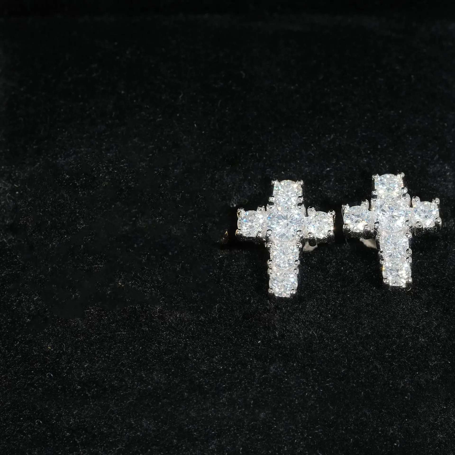 Hip Hop Cross S925 Silver Earrings