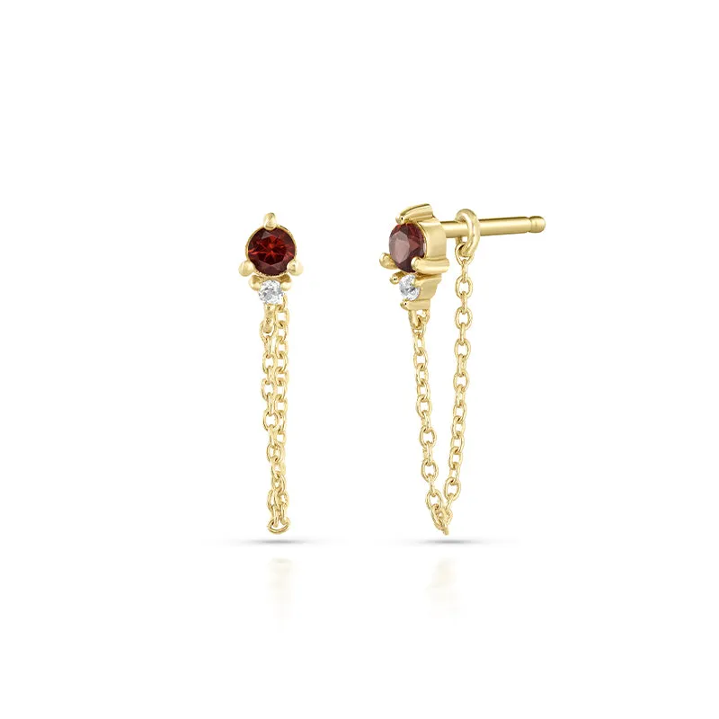 JANUARY GARNET BIRTHSTONE STUDS