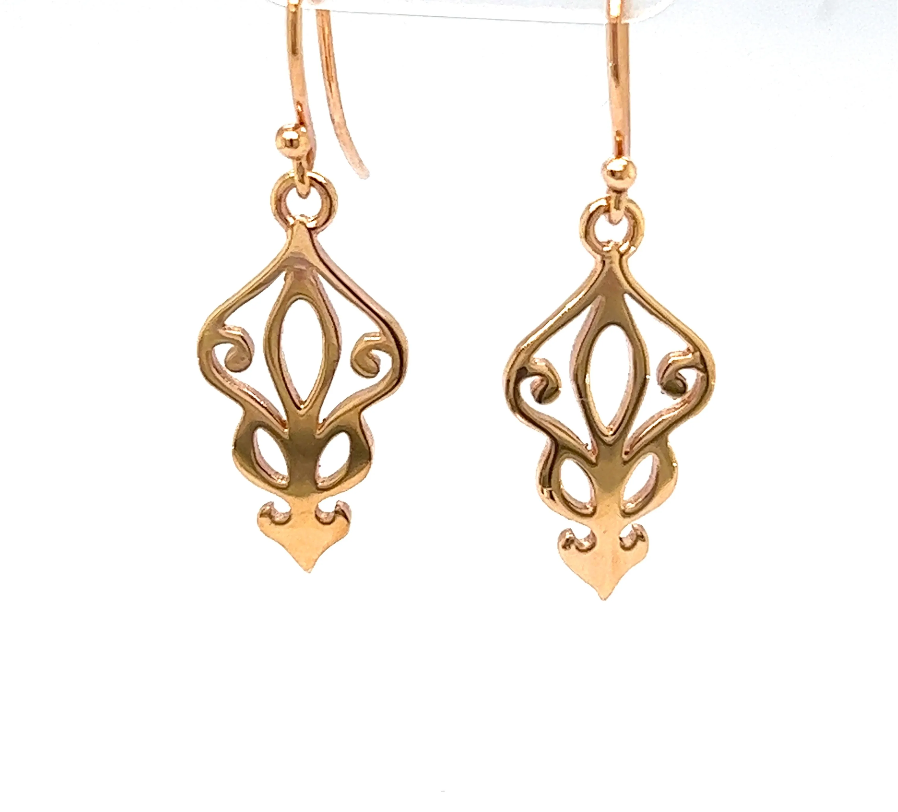 Jewel Rose Gold Filagree Nouveau Arrow Earring