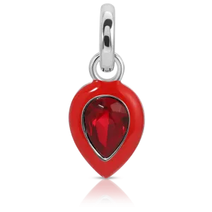 July Ruby Birthstone Charm - Pear