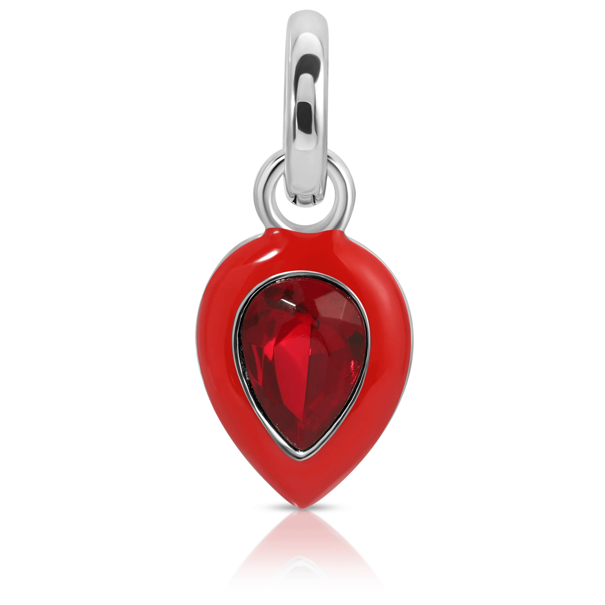 July Ruby Birthstone Charm - Pear