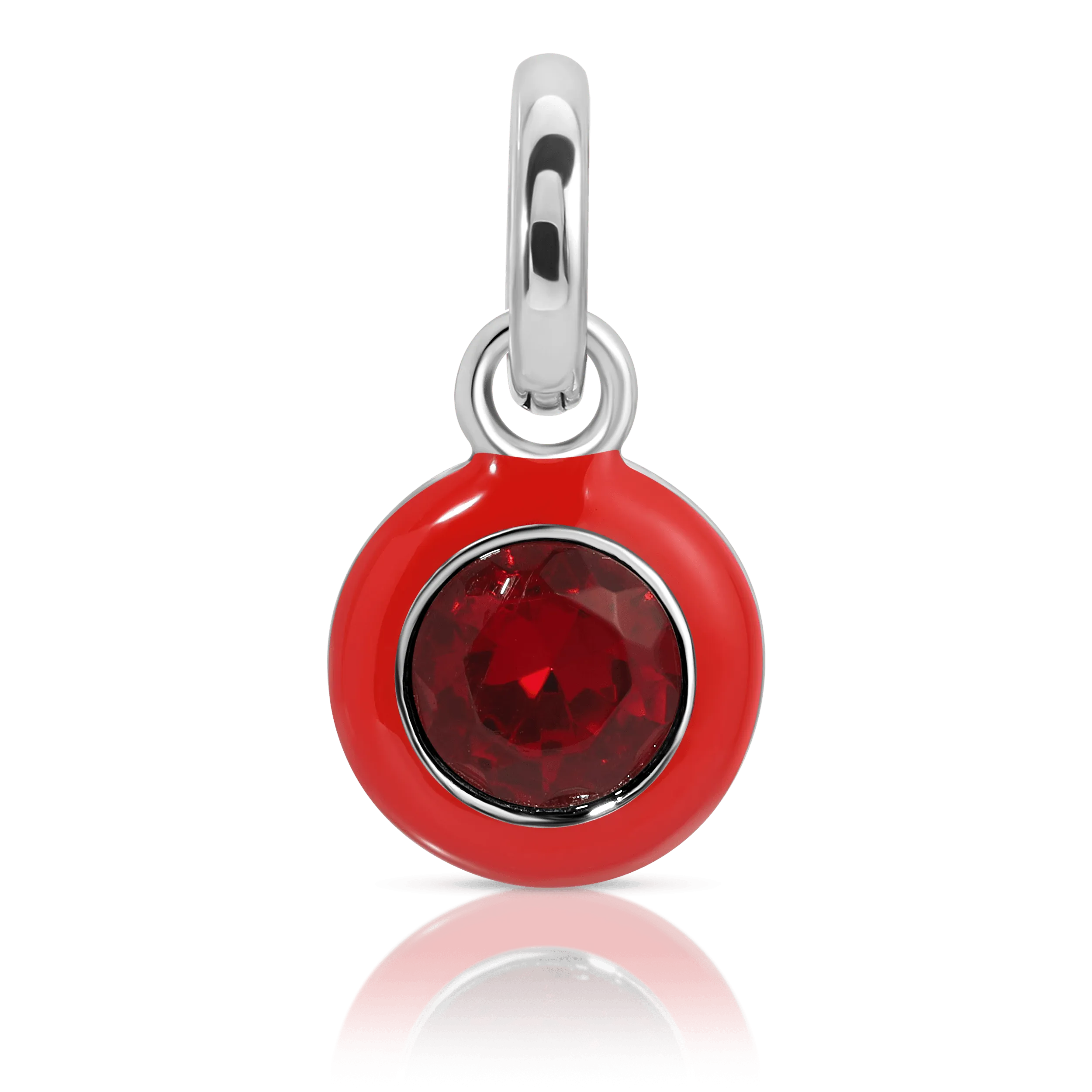 July Ruby Birthstone Charm - Round