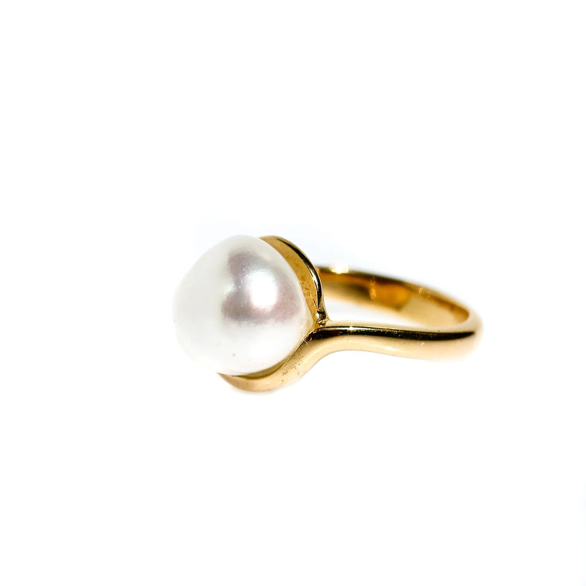 Keshi Pearl Ring Gold